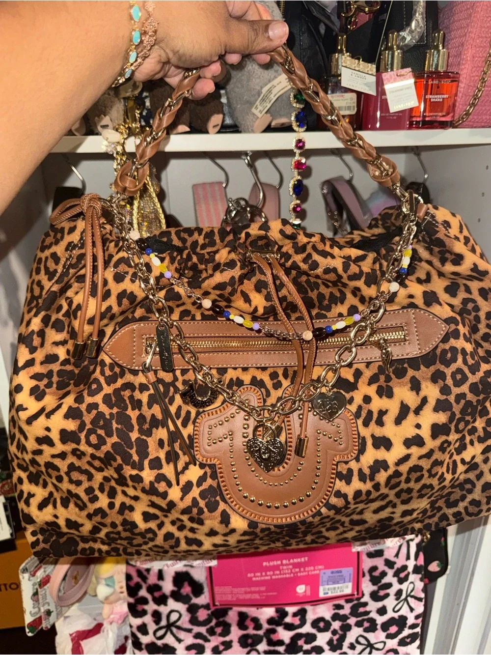 True Religion Leopard Print Tote Bag